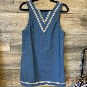 LF denim dress w/ white lace